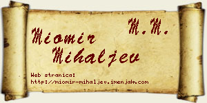 Miomir Mihaljev vizit kartica